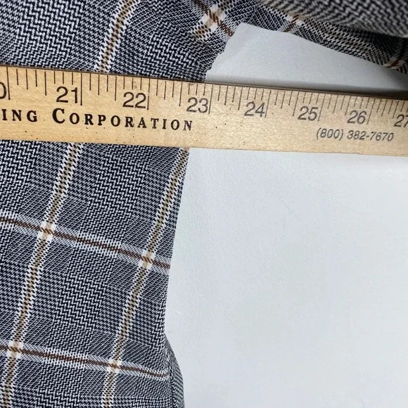 Adrianna Papell EUC Women's Gray Plaid Longline Academic Classic Preppy Coat - Picture 9 of 11